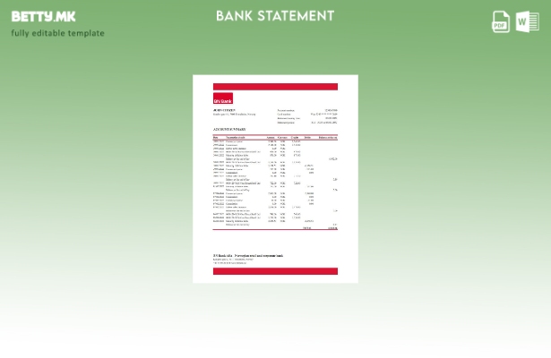 модерен стил Норвешка BN извод од банкарски ексел шаблон